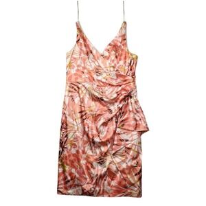MAGGY LONDON Floral Print Dress Size 16 Sleeveless V Neck Knee Length Sheath